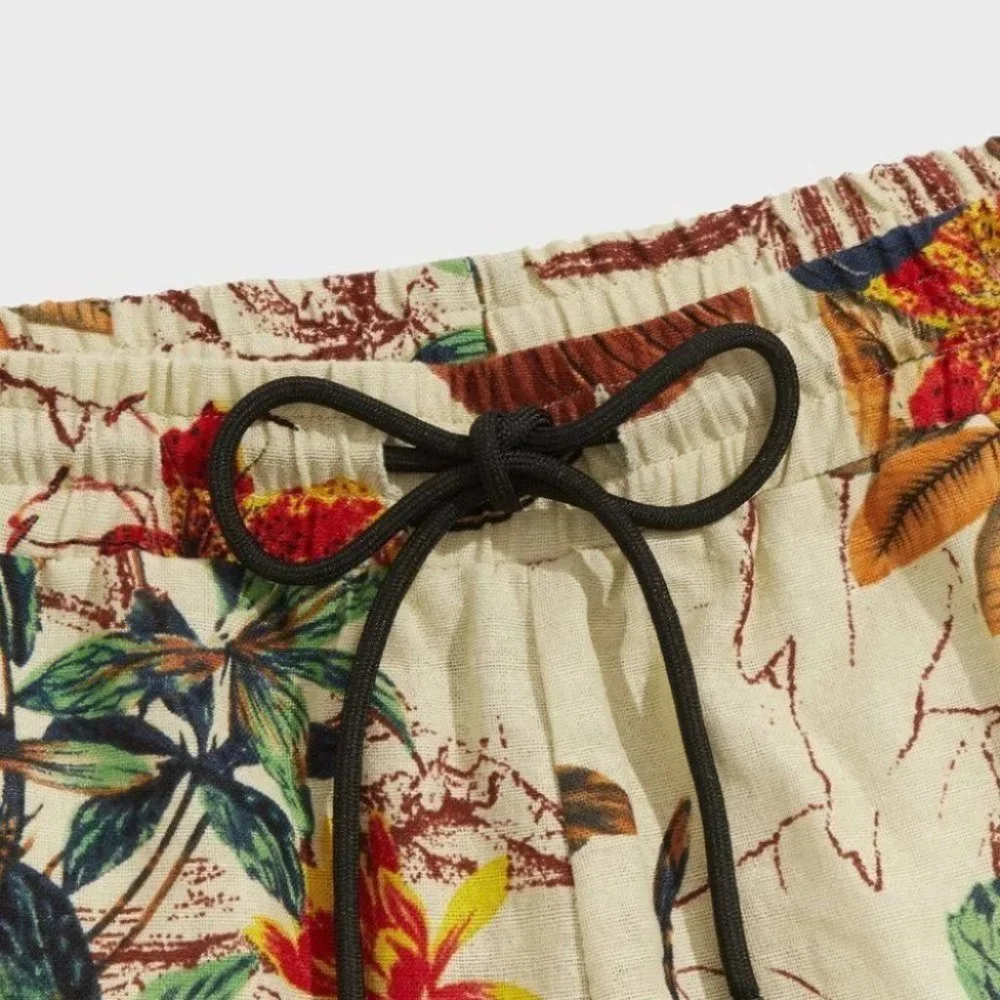 Tan Tropical Vacation Style Men's Shorts - Picture 5 of 5